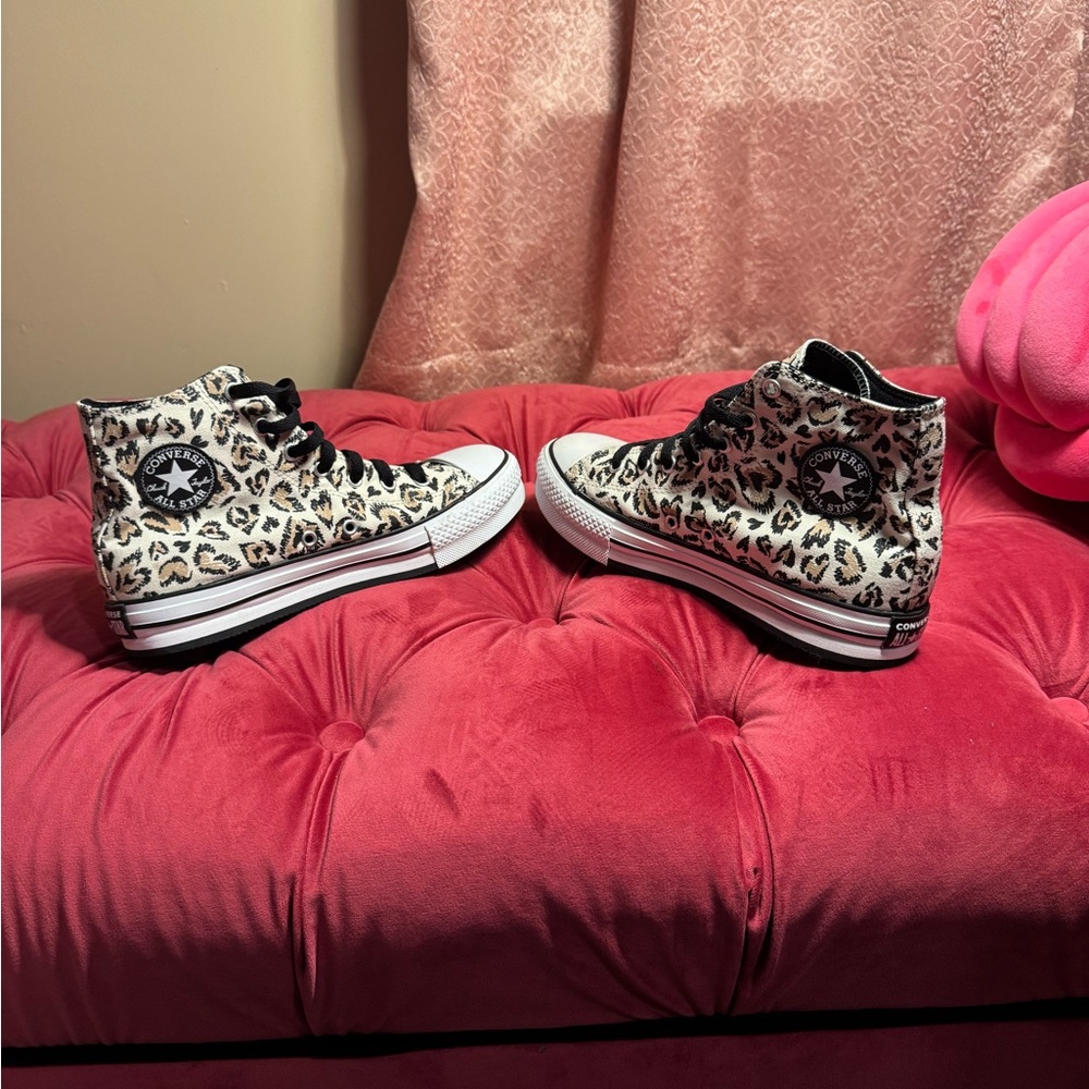 Converse Leopard Print High-Tops with Black Accents